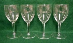 Val St Lambert TYROL 7-1/8″ Tall Water Goblets SOLD IN SET OF NINE GOBLETS