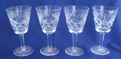 4 Waterford Crystal Ashling Claret Wine Stems 6 oz capacity 5 7/8 inch tall