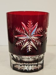 Waterford SNOWFLAKE Snow Crystals RUBY Red Whiskey DOF Double Old Fashioned