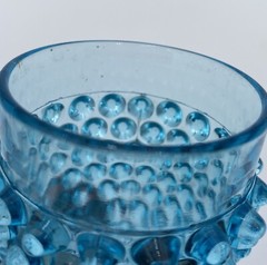 Antique c.1884 Beatty & Sons (Ohio) Dew Drop/Hobnail Glass Tumbler, Aqua Blue