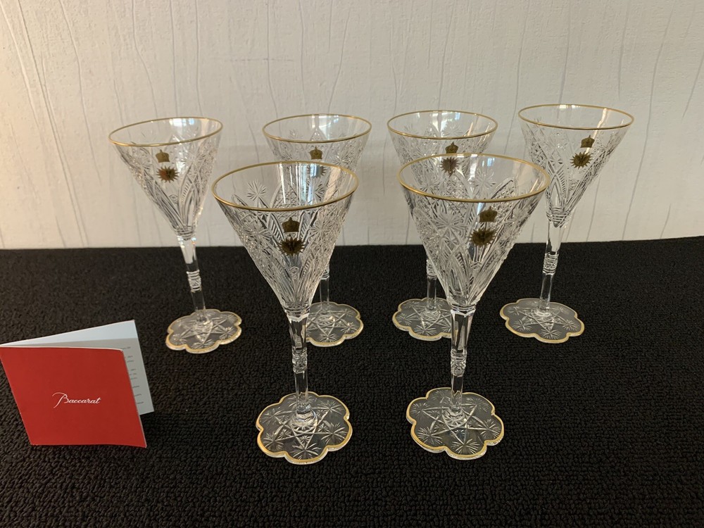 6 Red Wine Glasses Model Elbeuf Crystal From Baccarat (Price Per Unit)