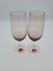 Set of 2 Gorham Crystal Pastelle Orchid Iced Teas LK
