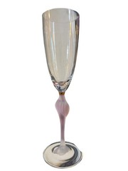OSCAR DE LA RENTA CRYSTAL WEDDING BAND CHAMPAGNE FLUTES RARE SET OF 6 GLASSES