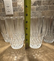 VTG Fostoria Glass – «Stratton» Pattern – Highball Glass Heavy Crystal- Set Of 7