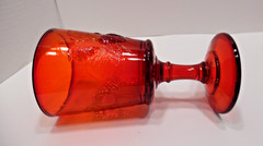 L.G. Wright Ruby Red Glass Strawberry & Currant 1) Goblet 1) Wine Glass Fenton