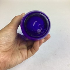 Vintage Cobalt Blue Tumbler Drinking Glass W/ Weighted Round Base