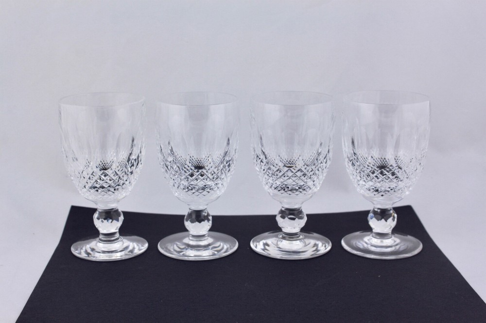 SET OF 4 WATERFORD CRYSTAL COLLEEN 4-3/4” CLARET WINE GLASSES – MINT
