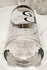 Dorothy Thorpe Silver Rim Highball Glasses P Monogram MCM 12z 5.5” H Set Of 7