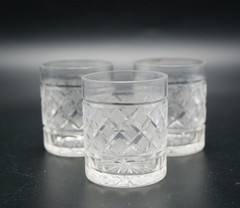 BACCARAT 1830’s LOT OF 3 GOBELET TUMBLER CRYSTAL GLASS LOUVRE MUSEUM PIECE COLL.