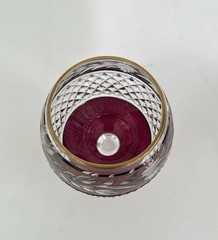 Bohemian Cut Crystal Amethyst Brandy Glass Germany ~ Ebeling & Reuss?
