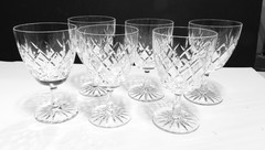 VTG Webb Corbett Crystal 5.5″ Clifton Water Goblets Signed England Lot of 6 MINT
