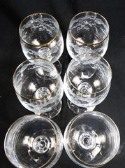 Set of 6 Bohemia Crystalex Queen Anne’s Lace Etched Wine Glasses Beautiful!