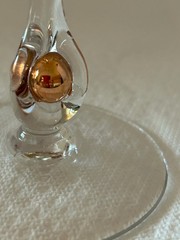 Vintage MCM Jozef Stanik Zlata Zuzana Amber Champagne Coupes Gold Ball Set of 4