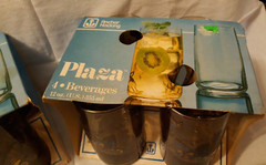 Anchor Hocking Butterfly Flower Glasses, 8 Total, Smoke Brown 12 oz, Vintage 70s