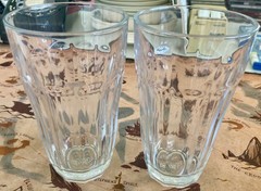 2 Pasabahce Palaks Baroque Clear Glass 10 Panel Tumbler Pint Water