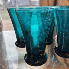 Royal Leerdam Williamsburg CW5T Blenko Emerald Ice Tea Glasses (6) Rare NOTE