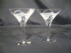 Dorothy Thorpe Floral Liqour Cocktail/Martini Glasses Set of 5