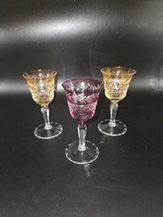 3 Ebeling & Reuss MARCHIONESS Crystal Sherry Liquer Glasses Cordials