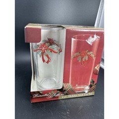 Vintage Libby Poinsettia Ribbons And Boughs Christmas Glasses – Set Of 4