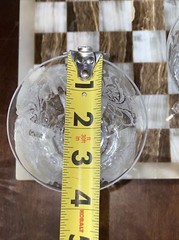 2 Vintage MORGANTOWN CRYSTAL Etched Floral WINE GLASSES BARWARE OPTIC SWIRL