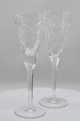 Vintage Waterford Millennium Collection Happiness SFL3 Pair Of Toasting Flutes