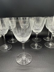 Set Of 11 Crystal Small Etched Wine Glasses From 70s—so Light And Delicate