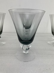 Set of 3 Champagne Coupe Glasses 5 1/4″ Swedish Gulli Ingrid Smoked Gray Color