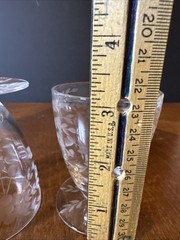 Set of 2 Glastonbury 66-1 Etched/Cut Crystal Juice Cordial Glasses – 4 ounces