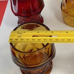 Six vintage mixed a lot Georgian Ruby and gold tumblers glasses MCM