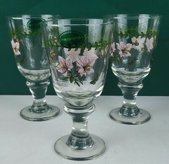 Portmeirion Botanic Garden, 15oz Wine Glass Set of 3 – Lily Azalea, Floral