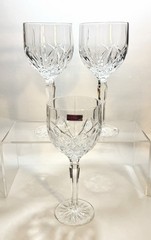🌿3 Marquis By Waterford Brookside Crystal Wine / Water Goblets 8.5” Tall