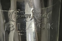 Lot of 2 Crown Royal Black Embossed Lowball Glasses Good Condition