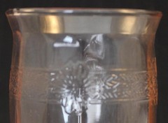 Macbeth Evans Dogwood Pink Group of Four Molded Band Tumbler Glasses