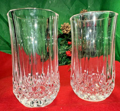 Vintage 2 X Cristal D’Arques 5 1/4” Tall Crystal French Glasses Nice Condition!