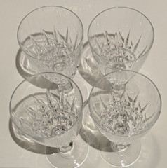 Set/4 Vintage Cristal D’Arques-Durand POMPADOUR Crystal Wine Goblet Glass 6.75″