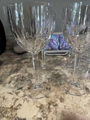 Set of 6 Vintage Waterford Crystal Marquis Omega 8.5″ Tall Wine Goblet Glasses.