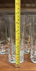 Libbey Squire Tumblers Heavy Glass Square Bottom 16 Oz 6.75 Inch Set of 4 EUC
