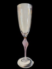 OSCAR DE LA RENTA CRYSTAL WEDDING BAND CHAMPAGNE FLUTES RARE SET OF 6 GLASSES