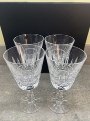 Waterford Crysyal Kylemore Water Goblet Stemware Glass 6-3/4” Set of 4 W/storage