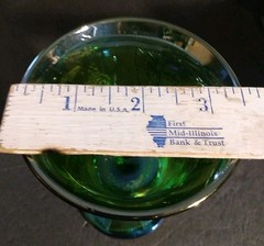 Set Of Four Perfect Indiana Glass Goblet Iridescent Green Carnival Grapes 5.25″