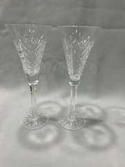 2pc Waterford Tyrone Toasting Flutes, 8.6”, Made In USA, A2096