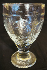Willow House Tuscan Goblet 16 Oz Water Tea Glass Hammered Botanical Texture