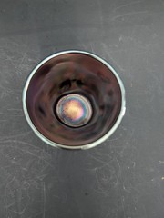 Vintage Dugan Amethyst Carnival Glass Beaded Shell Tumbler