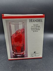 VTG Set of 4 Luigi Borrelli Handel tumblers 9 1/2 OZ Highball Crystal Glass