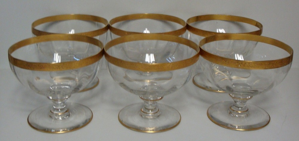 Tiffin MINTON COORDINATING (GOLD ENCRUSTED) Footed Margarita Bowl Glasses