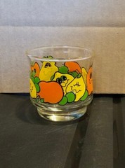 Vintage 1970s Nancy Lynn 3” Drink Glass Smiling Fruit