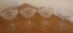 FOSTORIA Glasses Champayne Tall Sherbet Lot of 4 Flared American Clear #2056