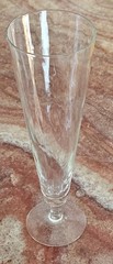 Pilsner Glass 12oz Mouth Blown Glasses VTG Clear Optic Design Thailand Lot Of 6