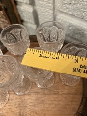 Set Of 7 VINTAGE IMPERIAL GLASS CO. «DAISY AND BUTTON» CLEAR CORDIAL GLASSES 2oz