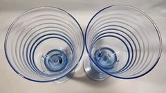 Libbey Blue Rock Sharpe Siruis Ribbed Glass Goblets-Set Of 2-Vintage